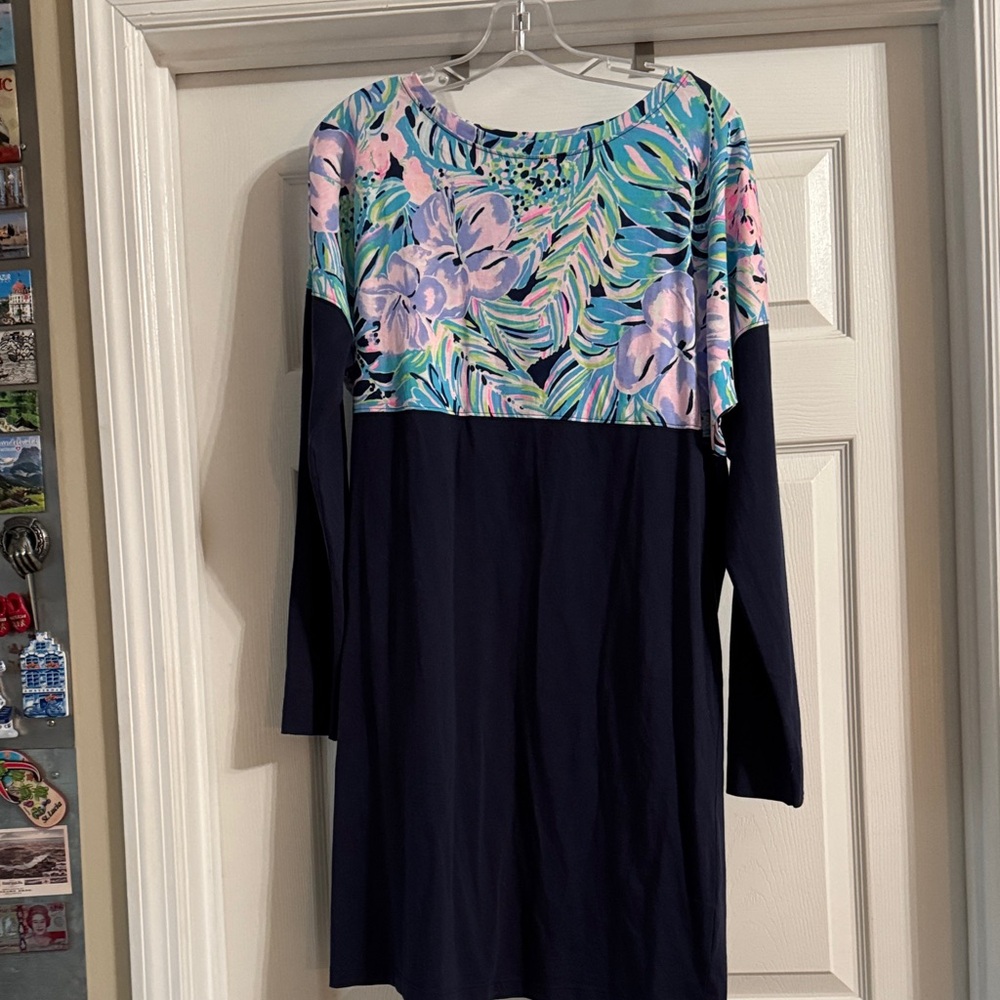 Lilly Pulitzer Navy and Floral Dress